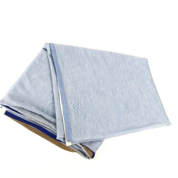 HERMES Epi Carre Geant 120 Large Shawl Stole/Shawl Scarf silk / Cashmere blue - Picture 2 of 15